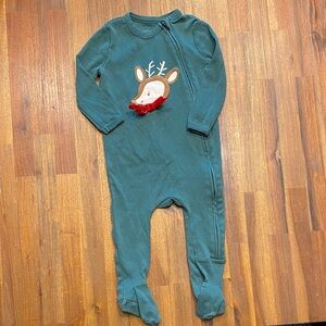 Pottery Barn Kids Christmas Onesie, 6-9M, Green